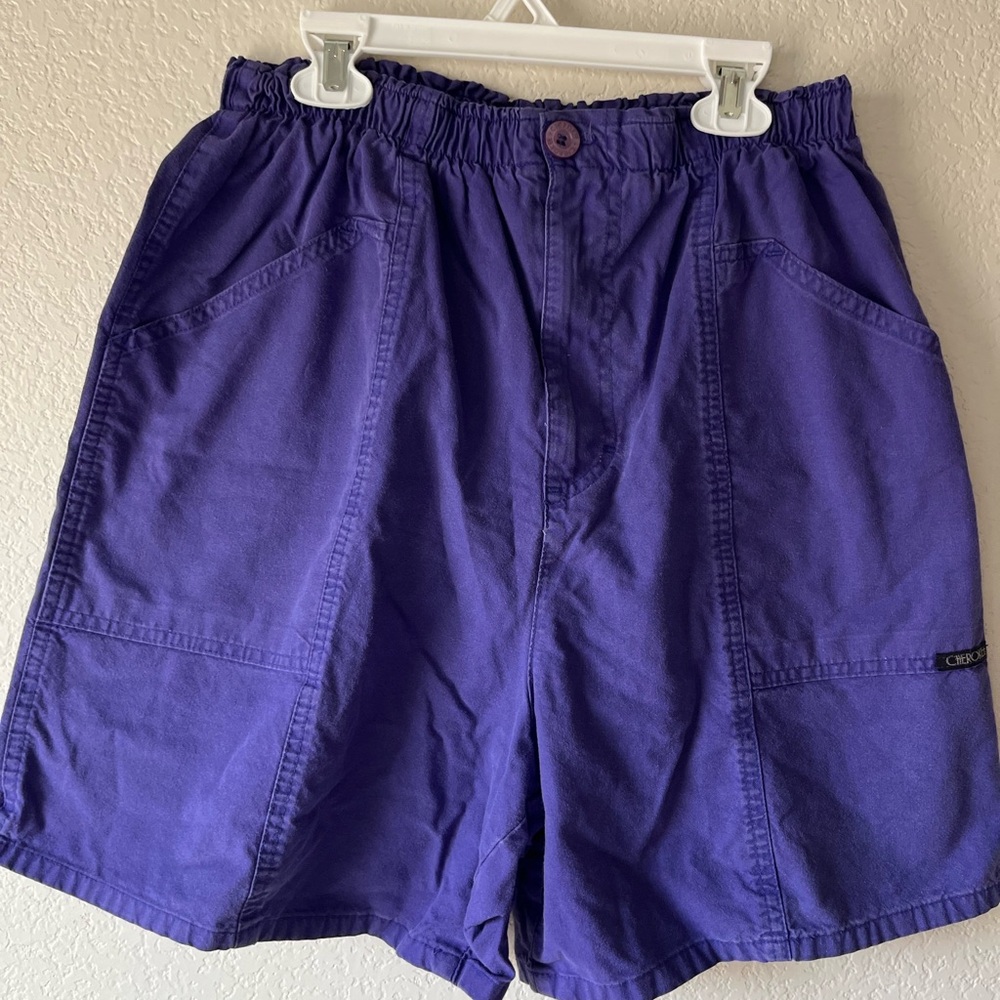Vintage Cherokee High Waisted Purple Elastic-Waist Casual Shorts